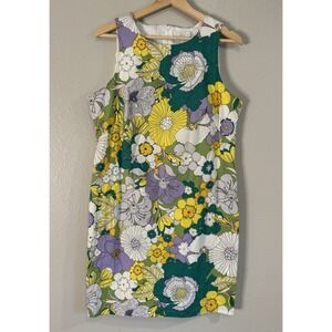 London Times Retro Mod Dress Size 14 Cotton Blend